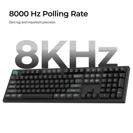 Keychron k10 ultra 8k wireless custom mechanical keyboard (zwart, us lay-out (qwerty), apex red, 100%, rgb leds, osa double-shot pbt, usb-c | 2.4 ghz | bluetooth 5.2)