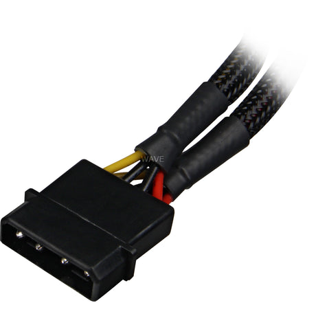 Câble répartiteur d'alimentation en Y Sharkoon 5.25 4 broches (mâle) vers 5.25 4 broches (femelle) (noir, 6 pouces)