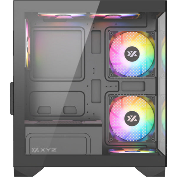 Boîtier tour midi Xyz pc gear Titanium View Lite (noir | 2x USB-A | verre trempé)