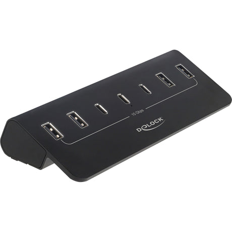 Delock usb-c 10 gbps hub usb-hub (zwart, 3x usb-c 3.2 (10 gbit s), 4x usb-a 3.2 (10 gbit s))
