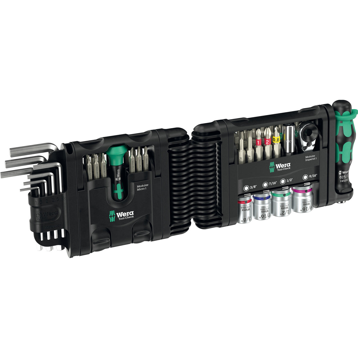 Wera Tool-Check Modular Set Imperial 1, jeu d'embouts 50 pièces (noir vert)