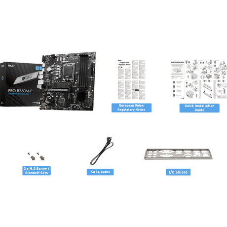 Carte mère MSI Pro B760M-P Socket 1700 (noir, RAID, GB-LAN, Sound, µATX)