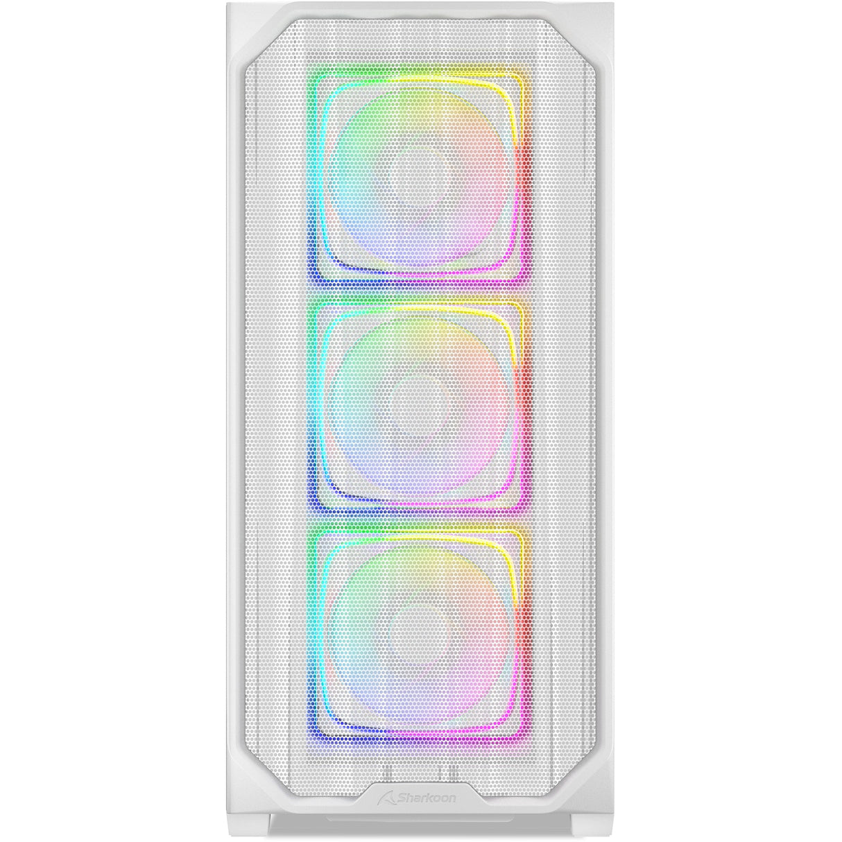 Boîtier tour midi Sharkoon ak5m rgb (blanc | 2x usb-a | 1x usb-c | rgb | verre trempé)