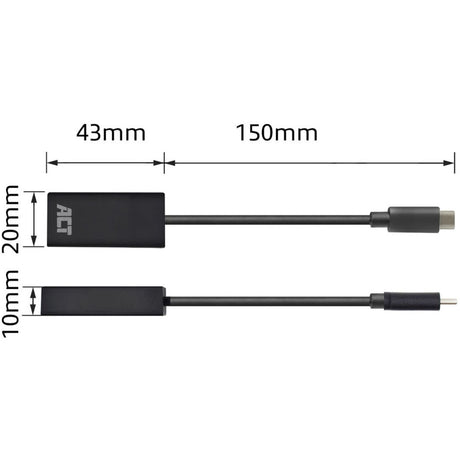 Adaptateur Act Connectivity USB-C vers HDMI femelle (noir)