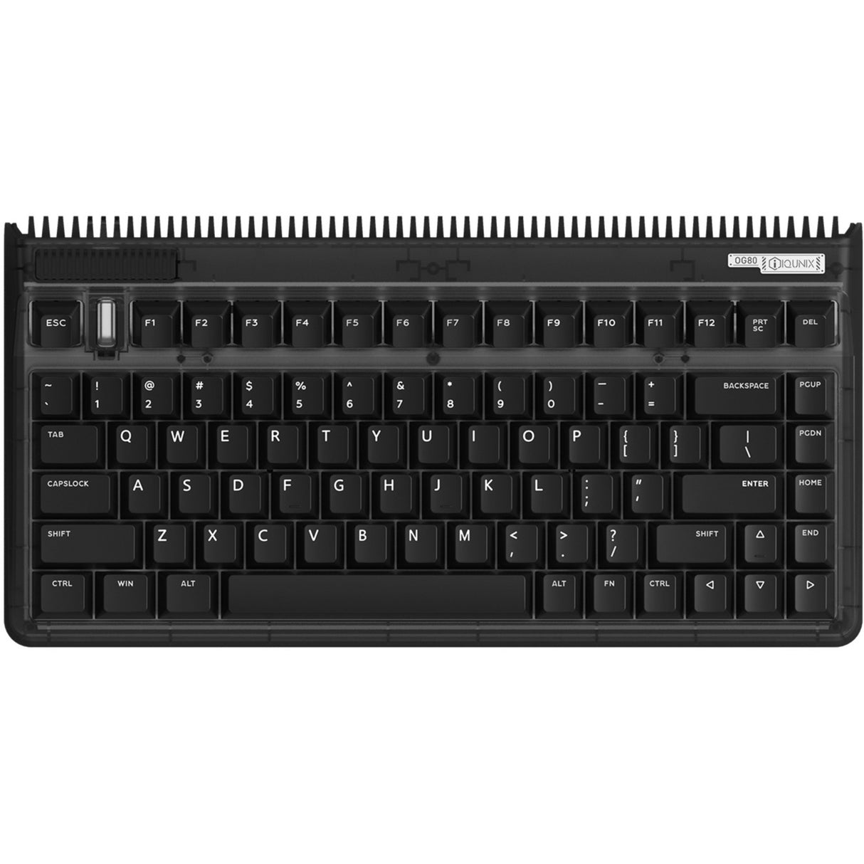 Clavier mécanique sans fil côté obscur Iqunix og80 (noir, disposition américaine (qwerty), marron gateron, 80 % (tkl), LED RVB, échangeable à chaud, pbt, 2,4 GHz | Bluetooth 5.1 | USB-C)