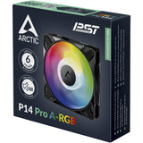 Ventilateur de boîtier Arctic p14 pro a-rgb (noir, 140 x 140 x 27 mm, pwm)