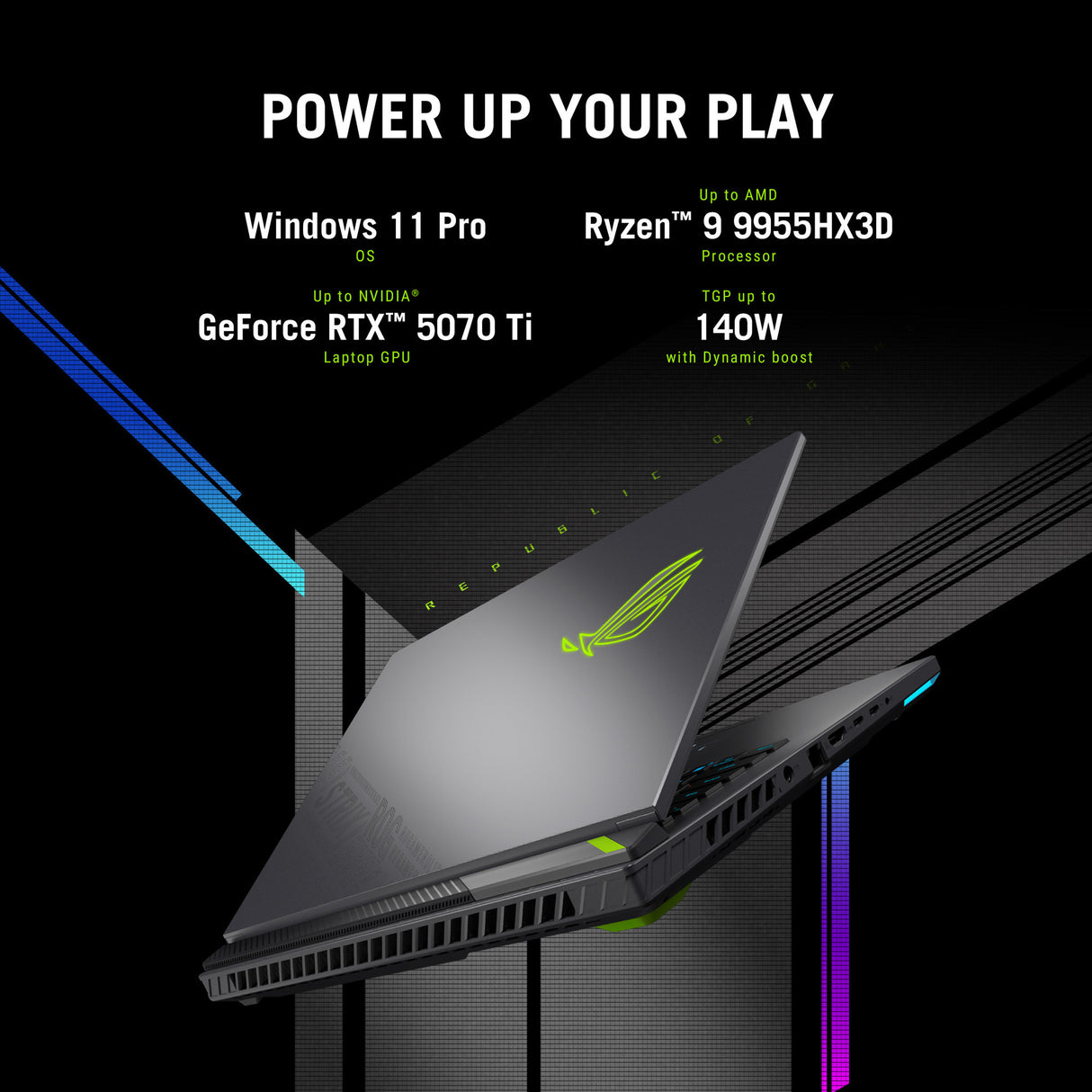 Ordinateur portable de jeu Asus ROG Strix G16 G614PW-RV006W 16 (Gris | R9 8940HX | RTX 5080 | 16 Go | SSD 1 To)