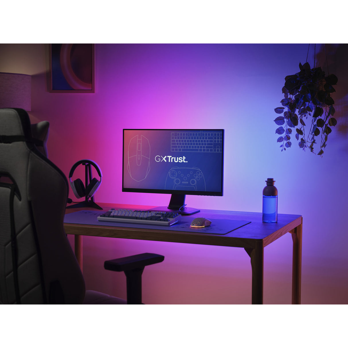 Trust gxt 907 vybz rgb-achtergrondverlichting voor monitoren (zwart)