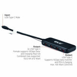 Hub de données Club 3D USB-C 4 ports 10G avec hub USB PD3.0 (noir)
