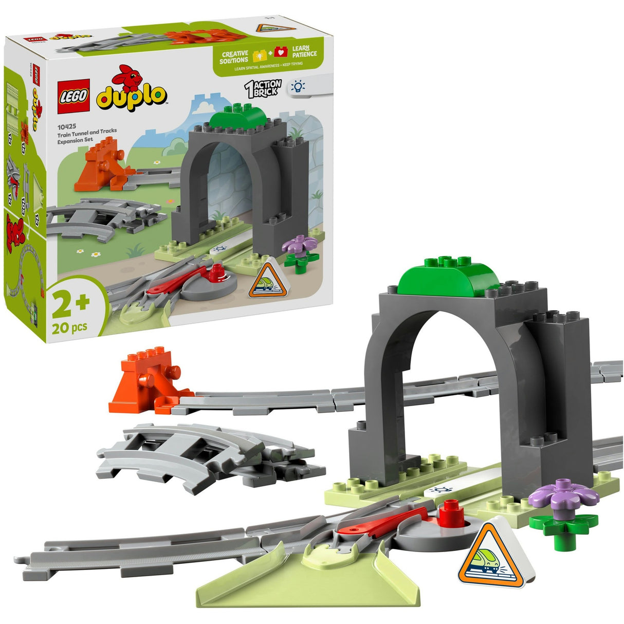 Lego Duplo Town 10425 Ensemble d'extension du tunnel ferroviaire et des rails