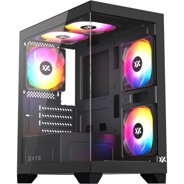 Boîtier tour midi Xyz pc gear Titanium View Lite (noir | 2x USB-A | verre trempé)