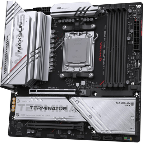 Carte mère Maxsun MS-Terminator B850M Pro WiFi Socket AM5 (noir, RAID, 2,5 Go-LAN, WLAN, BT, son, µATX)