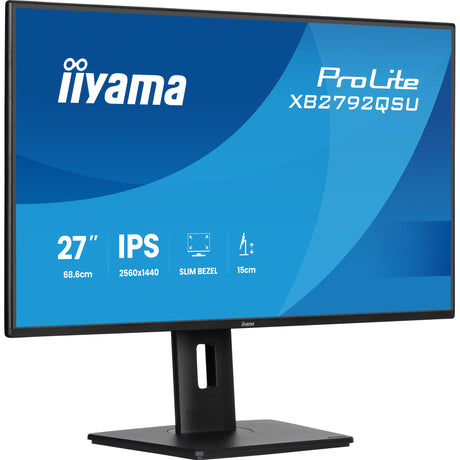 Moniteur Iiyama prolite xb2792qsu-b1 27 (noir, HDMI, port d'affichage, 2x USB-A, USB-B, 120 Hz)