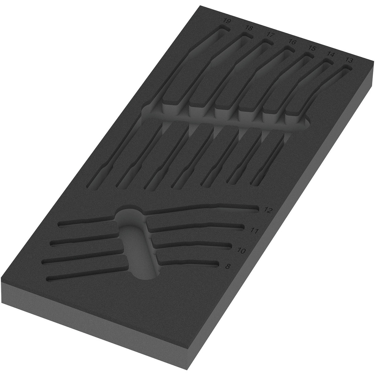Wera 9733 insert en mousse avec jeu d'interrupteurs joker 6001 1, clé 11 pièces (gris noir)