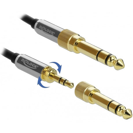 Delock câble d'extension jack stéréo 3,5 mm 3 broches mâle > femelle (noir, 2 mètres)