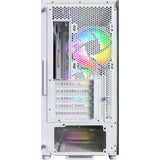 Boîtier tour midi Montech x5m (blanc | 2x USB-A | 1x USB-C | RGB | verre trempé)
