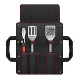 Kamado joe krafted stalen grillgereedschap accessoire set grillbestek (3-delig, inclusief canvas draagtas)