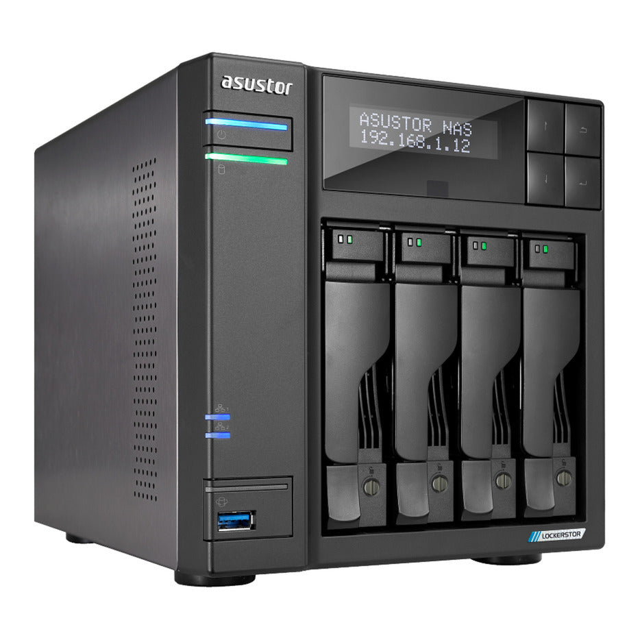 Asustor lockerstor 4 gen2+ as6704t v2 nas (zwart, 2x 5g lan, hdmi, usb)