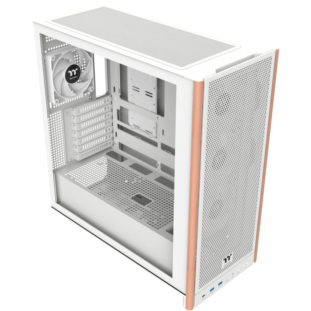 Thermaltake s370 ws snow midi tower behuizing (wit | 2x usb-a | 1x usb-c | tempered glass)