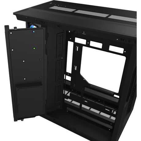 Boîtier tour MIDI Thermaltake View 380 XL WS ARGB (couleur bois noir | 2x USB-A | 1x USB-C | RVB | verre trempé)