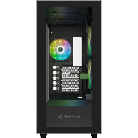Boîtier tour midi Sharkoon rebel c60 rgb (noir | 2x usb-a | 1x usb-c | rgb | verre trempé)