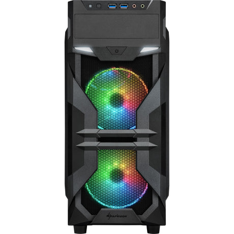 Sharkoon vg7-w boîtier tour midi rgb (noir | 2x usb-a | rgb | fenêtre)