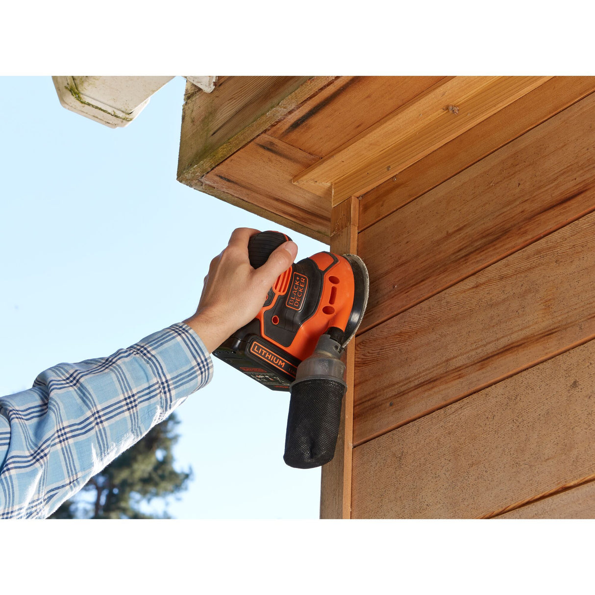 Ponceuse excentrique à batterie Black+decker bdcros18 18v (noir orange, sac de rangement, chargeur et batterie inclus)
