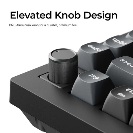 Clavier mécanique personnalisé sans fil Keychron v1 ultra 8k (noir, disposition américaine (qwerty), pompon de soie rouge, 75 %, RVB, échange à chaud, 2,4 GHz | Bluetooth 5.3 | USB-C)
