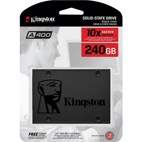 Kingston sa400s37 240g a400 ssd, 2,5 pouces, 240 go, sata3, 500 mo s, 350 mo s, 0,279 w, noir