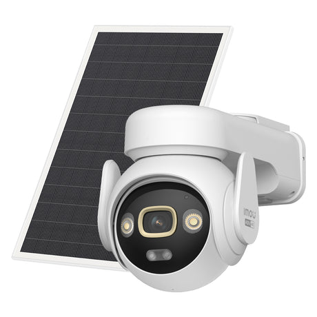 Imou Aov PT 4K Kit (WiFi+4G) Caméra de sécurité SD avec carte SIM (Blanc, 8 MP, WiFi 6, 4G LTE, Panneau solaire, Détection AI)