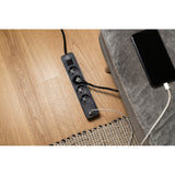 Multiprise ecolor Brennerstuhl avec 2 prises de charge USB-C | 4 prises | noir | 1,5m h05vv-f 3g1,5 - 1153240106
