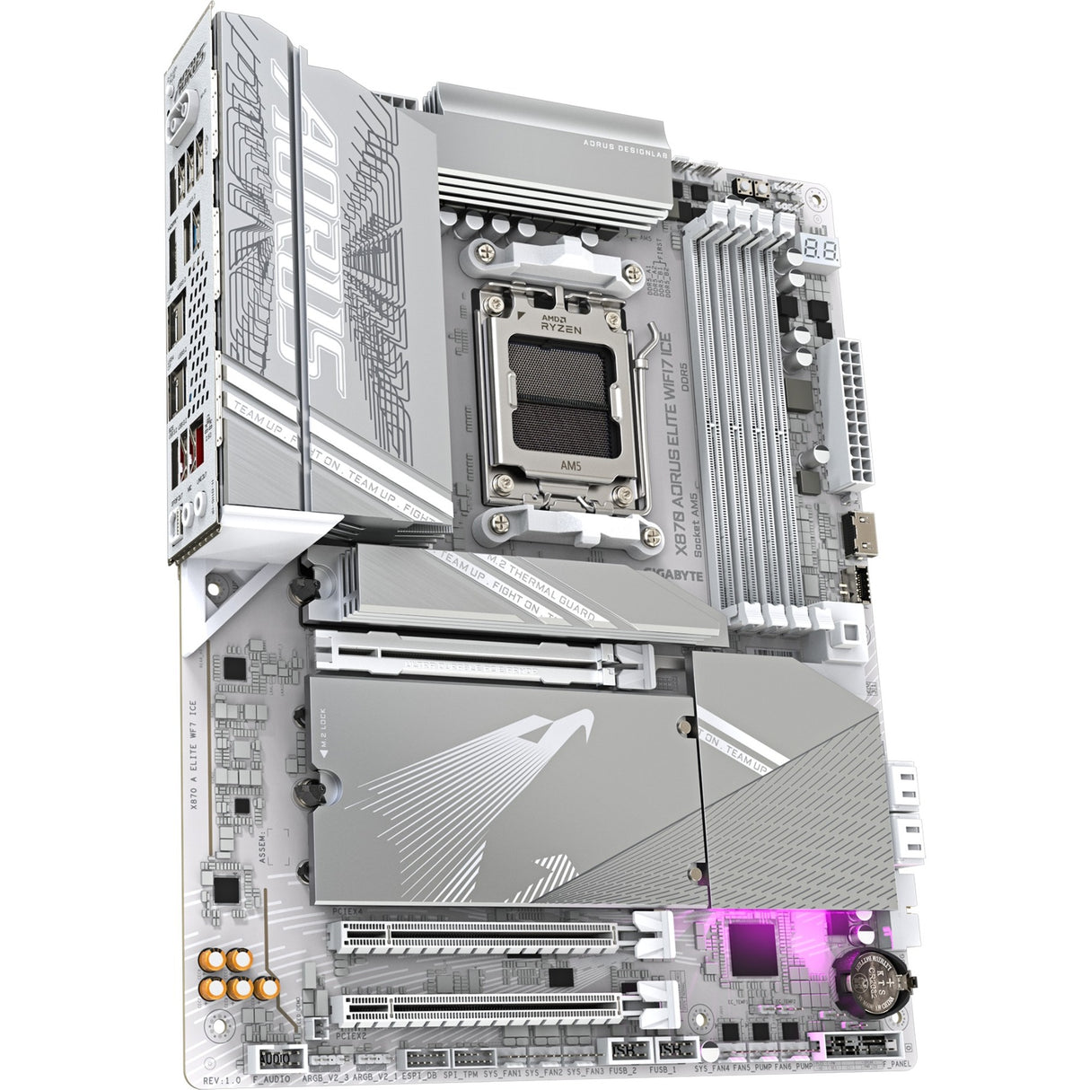 Gigabyte x870 un élite wf7 ice rev 1.0, atx, amd am5, x870, 4x ddr5, usb4, 2,5 gbe, wi-fi 7, pcie 5