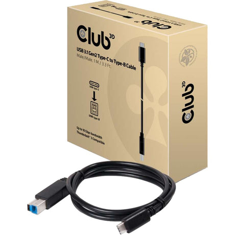 Câble Club 3D USB-C 3.1 gen2 > USB-B m m (noir, 1 mètre)