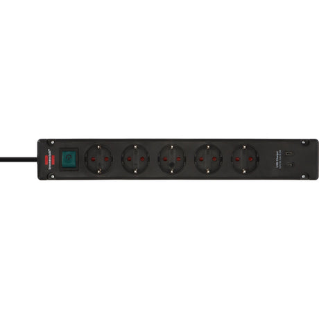 Brennerstuhl Bremounta multiprise avec 2 prises de charge USB C | 5 fois | noir | 3m h05vv-f 3g1.5 - 1150660415