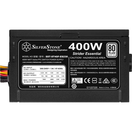 Silverstone strider essential st40f-es230 bloc d'alimentation 400 watts (noir, 2x pcie)