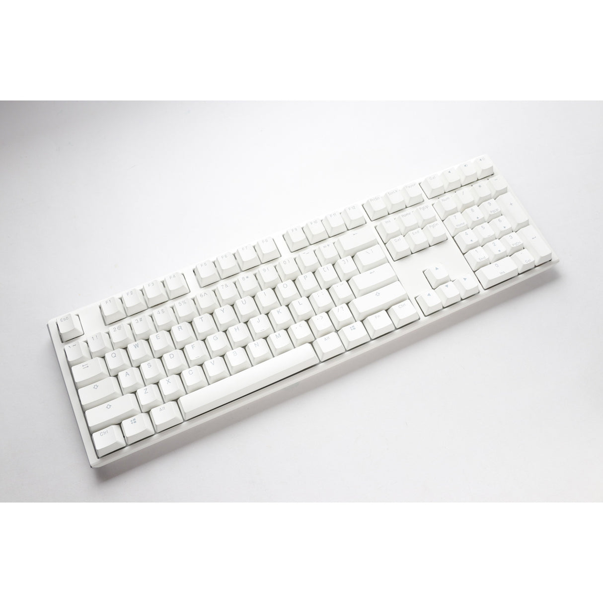 Clavier mécanique RVB blanc pur classique Ducky One 3 (blanc, disposition américaine (qwerty), cerise mx speed silver, 100 %, LED RVB, pbt double-shot, remplaçable à chaud, mécanique charlatan)
