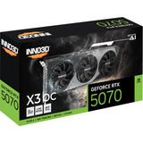 Inno3d n50703-12d7x-195064l geforce rtx 5070 x3 oc, 12 go, gddr7, 192 bits, 28 go/s, 672 go s, 650w
