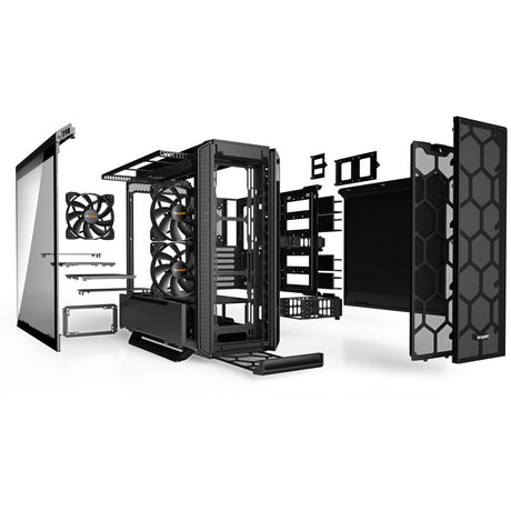 Soyez silencieux! Silent base 802 boîtier tour midi avec fenêtre (noir | 2x USB-A | 1x USB-C | fenêtre)