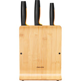 Fiskars Formal Form Block Bamboo Couteau avec 3 couteaux