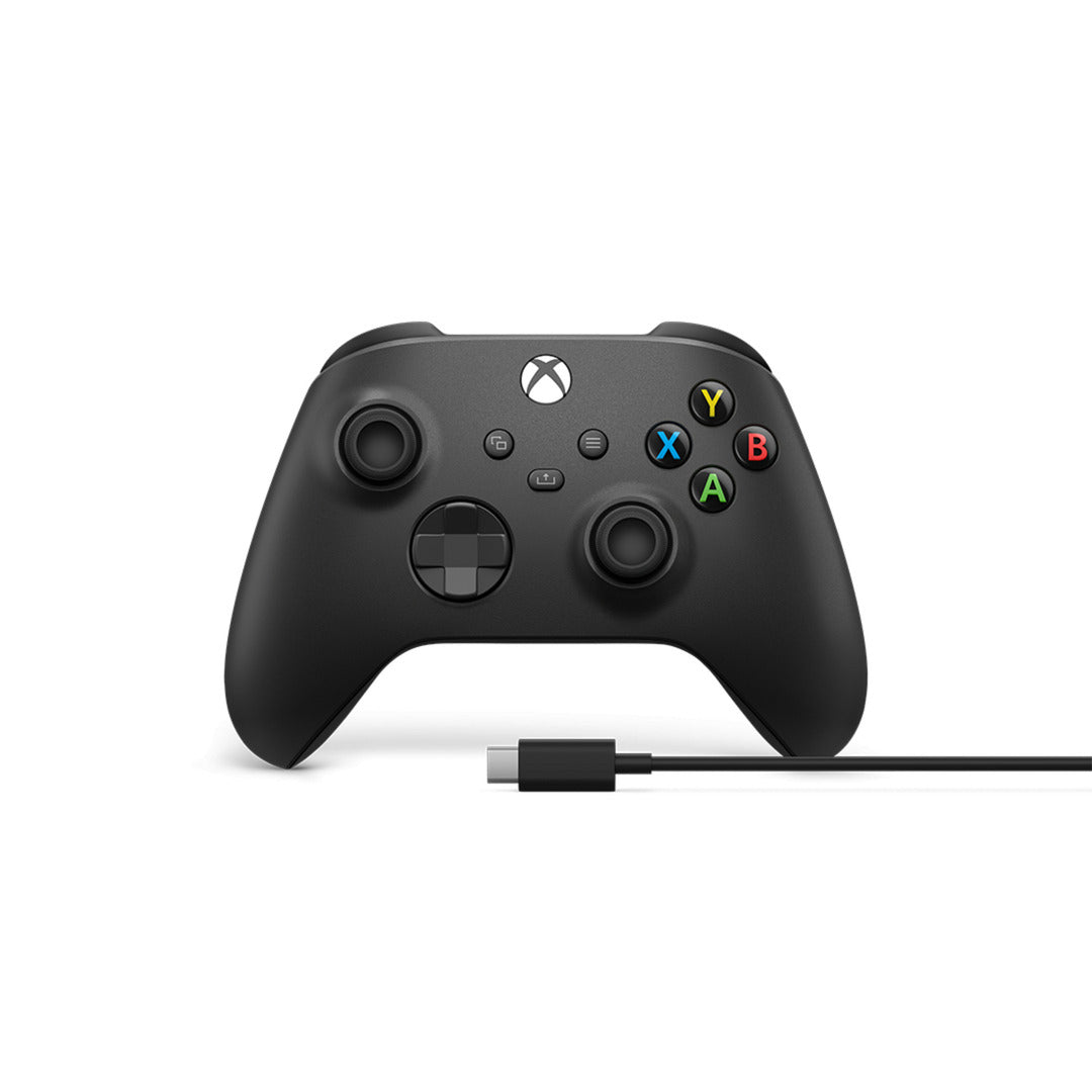 Manette sans fil Microsoft Xbox + câble USB-C (noir, avec câble USB-C | PC, Xbox One, Xbox Series X, Xbox Series S)