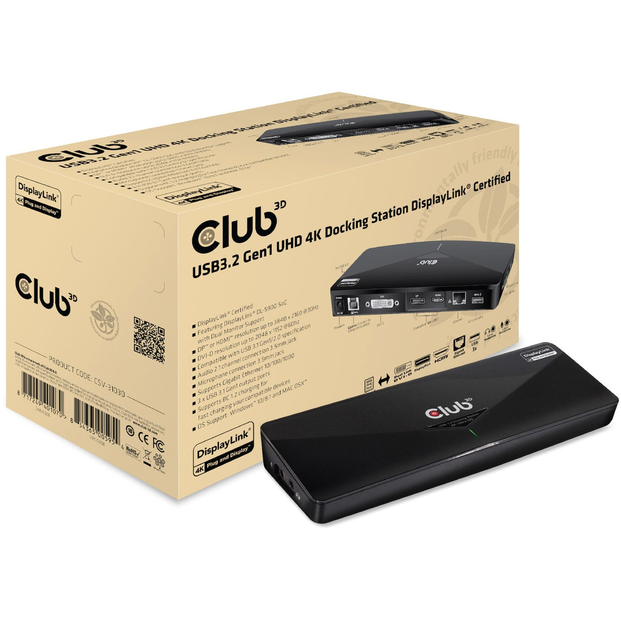 Club 3D USB 3.0 4K Station d'accueil