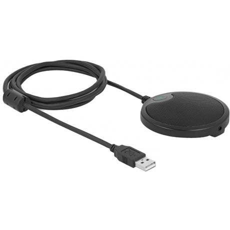 Delock Microphone à condensateur USB omnidirectionnel pour microphone de conférence (noir)