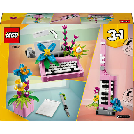 Lego Creator 31169 machine à écrire avec des fleurs