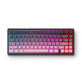 Mchose g75 pro noir rose crème arbre tri-mode structure de joint mécanique, clavier de jeu (noir rose, disposition américaine, arbre crème KTT, 75%, RVB, échange à chaud, PBT gravé sur le côté, Bluetooth USB-C sans fil)