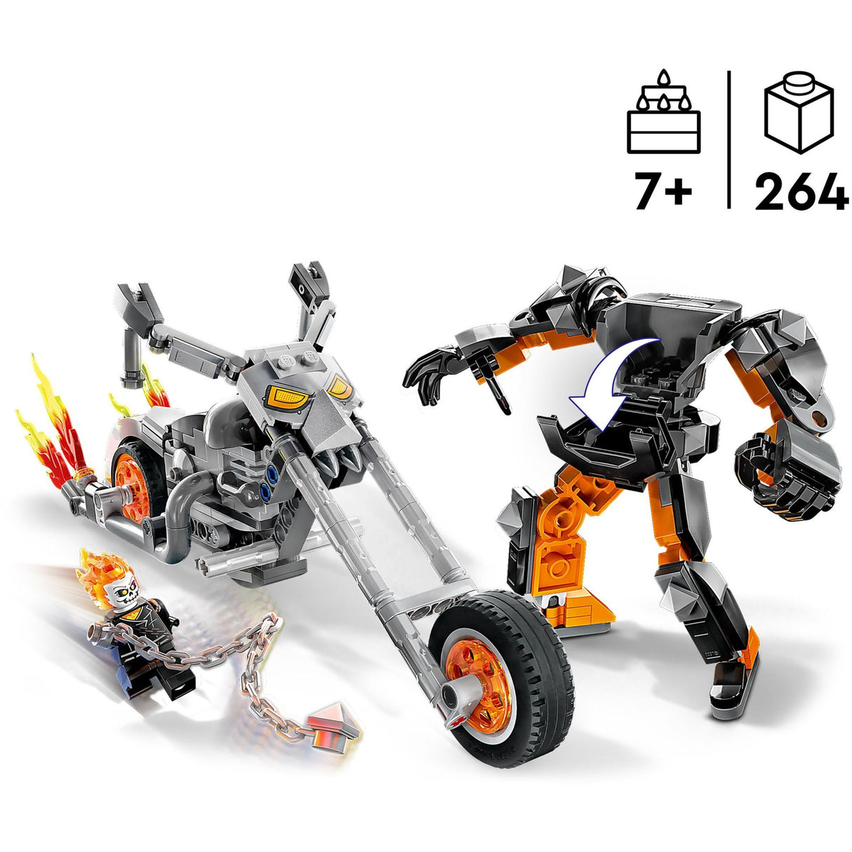 Lego Marvel - Jouet de construction de moto Mech Ghost Rider (76245)