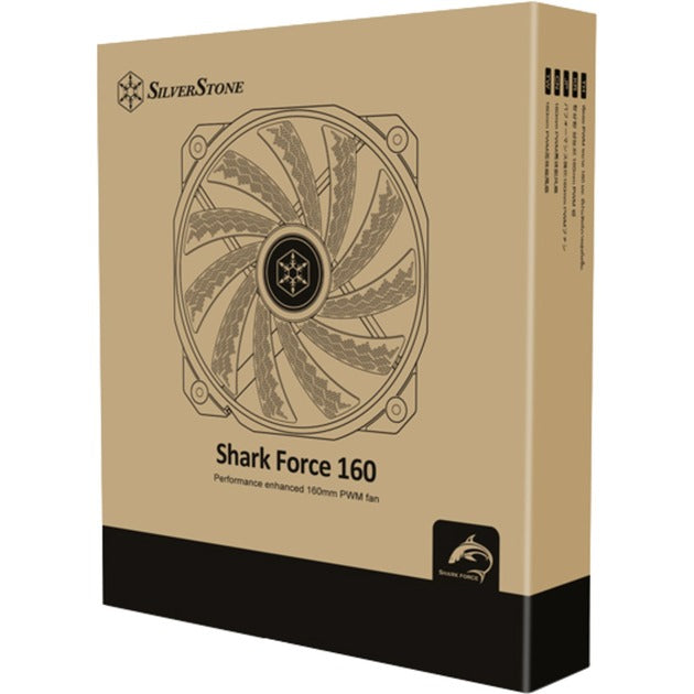 Ventilateur de boîtier Silverstone shark force 160 (noir, 160 x 160 x 27 mm, pwm)