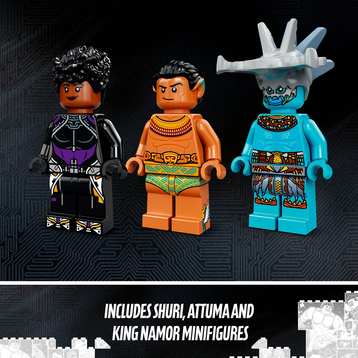Lego Marvel - Jouet de construction de la salle du trône du roi Namor (76213)