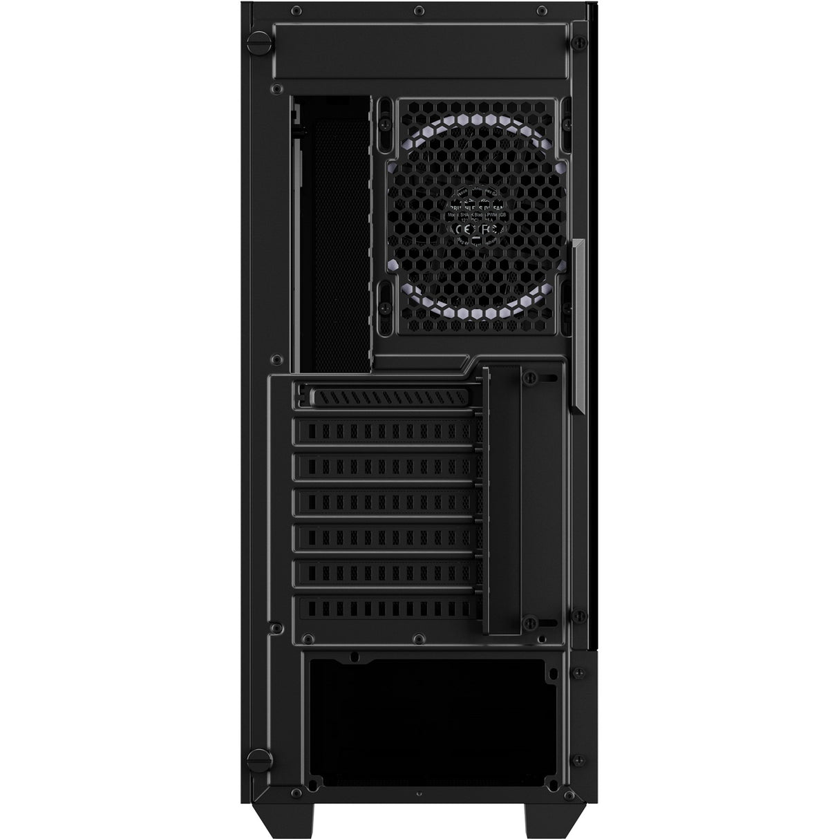 Boîtier tour midi hexagonal Sharkoon rgb (noir | 2x usb-a | 1x usb-c | rgb | verre trempé)