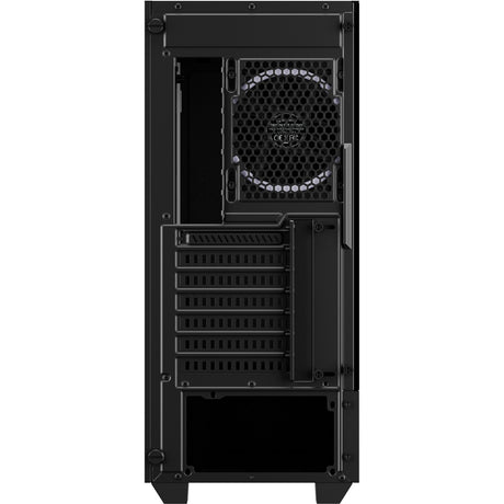 Boîtier tour midi hexagonal Sharkoon rgb (noir | 2x usb-a | 1x usb-c | rgb | verre trempé)