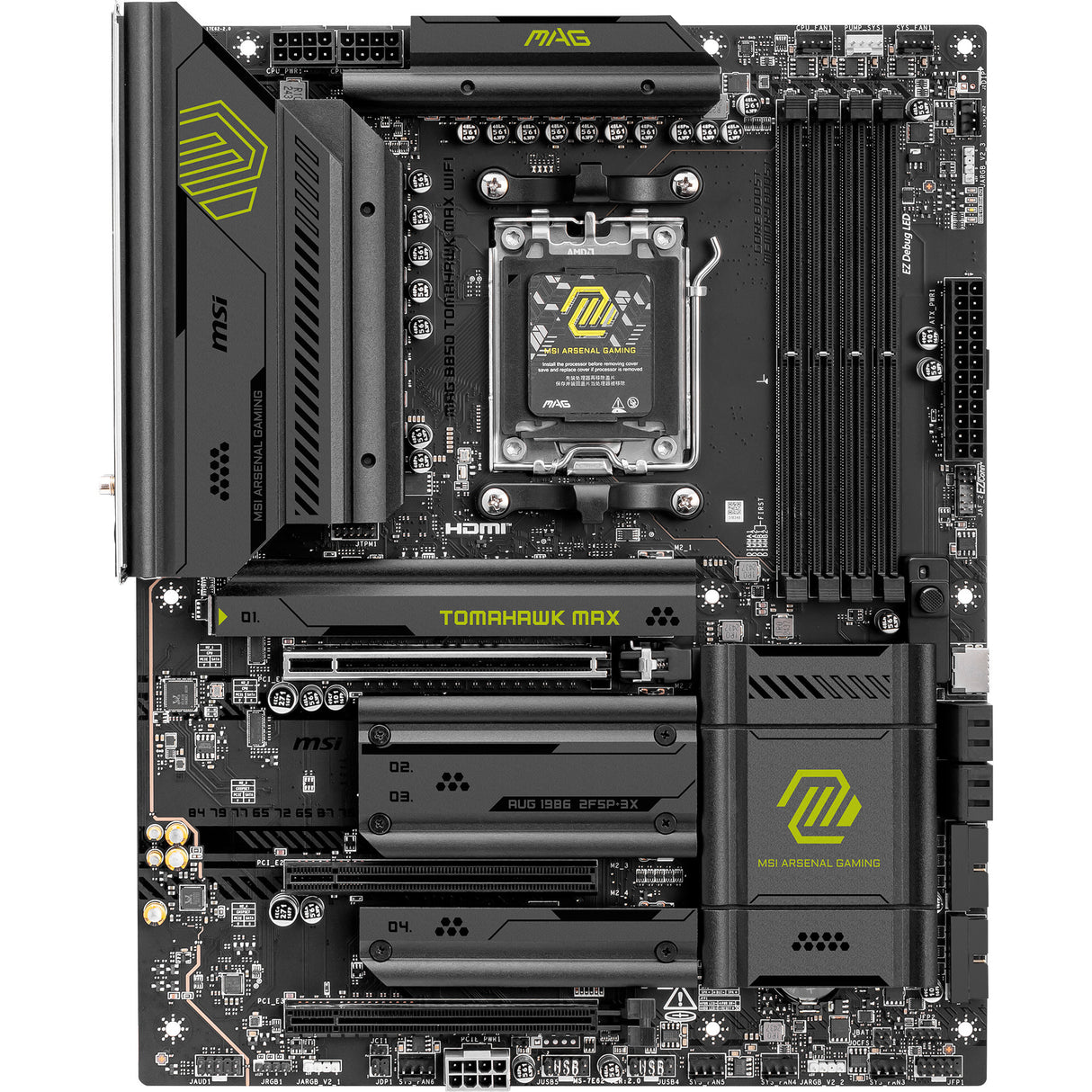 Carte mère MSI Mag B850 Tomahawk Max WiFi Socket AM5 (RAID, 5 Go-LAN, WiFi 7, BT, Son, ATX)